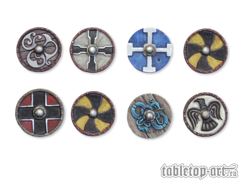 tabletop miniatures bits - shields set