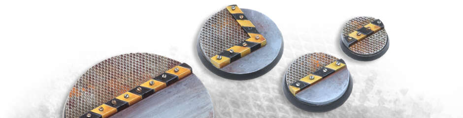 These industrial looking bases are decorated...