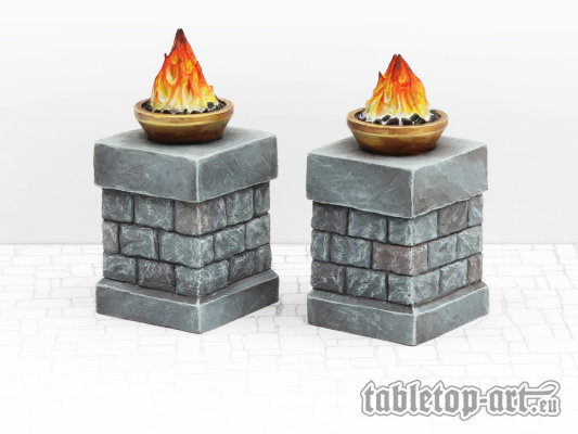 Now available - Fire bowls on pillars - Set 1 - Now available - Fire bowls on pillars - Set 1