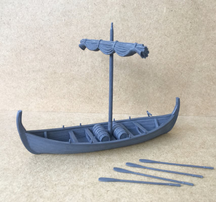 WIP - Viking merchant ship and rowboat - WIP - Viking merchant ship and rowboat