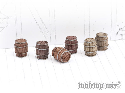 Wooden Barrels Set 1 - Small Barrels (6)