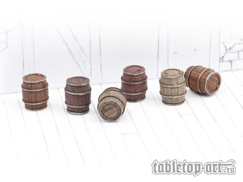 Wooden Barrels Set 1 - Small Barrels (6)