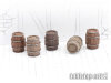 Wooden Barrels Set 2 - Medium Barrels (5)