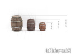 Wooden Barrels Set 4 - Mixed Sizes (15)