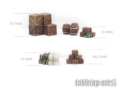 Stacked boxes and barrels set 1