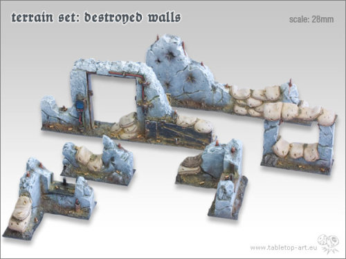 Terrain Set - Destroyed Walls