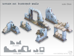 Terrain Set - Destroyed Walls