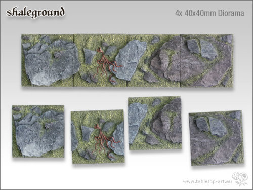 Shaleground Bases - 40x40mm Diorama (4)