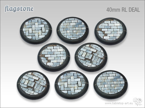 Flagstone Bases - 40mm Round Lip DEAL (8)